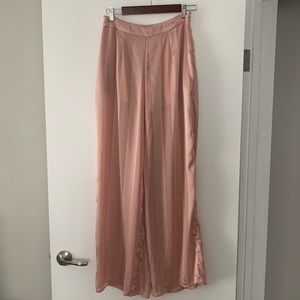 Wide leg silky pants